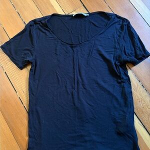 SAMSOE Black Short Sleeve Scoop Neck Tee